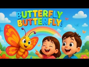 Butterfly butterfly animation for kids || kids rhymes std 4 || butterfly butterfly #rhyems