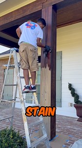 This is how much I charge to stain and seal cypress posts!💰 #cypressposts #housepainting #stainingcypress #fyp #paintingbusiness #tipsandtricks #cypresswood #restaining #howtopaint #diy #doityourself #dad #husband #minwax #sherwinwilliams #gracopaintsprayers #sanding | Jorge Yera Contractor