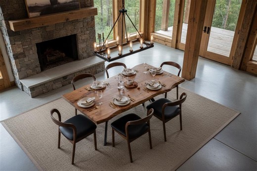 Live Edge Walnut Dining Table: Handcrafted Solid Wood, Rustic Modern Design, Live Edge Kitchen Dining Table - Etsy