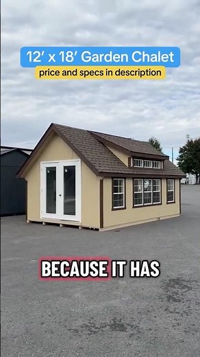 Adorable 12 x 18 Garden Chalet with Drywall Interior