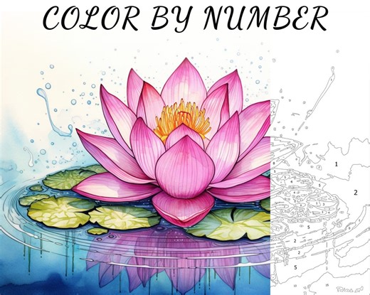 Color by Number, Paint by Number, Paint Number Adult, Coloring Numbered, Color by Number for Adults, Flower Coloring - Etsy