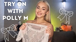 [4K] Mesmerising Mesh Tank Top with White Bows Try on Haul | Molly Polly Review - YTboob