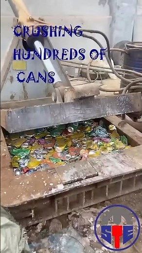 This Machine Turns 100s of Cans Into One Block 😳 Crushing Process Explained
