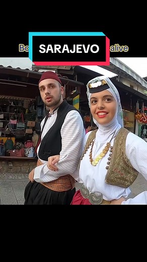 Traditional Bosnian Folk Dance in Sarajevo Streets