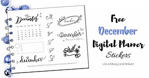 FREE December Digital Planner Stickers