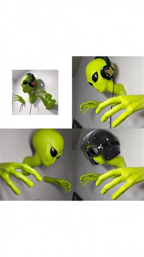 3D Alien Head & Hand Design Wall Mounted Decor, Creative Wall Hanging Ornament, Unique Wall Art for Home Living Room Bedroom Decoration #roomdecor #homegoodsdecor #zgalleriedecor #walldecoration #walldecals #mirrorwalldecor #athomenailart #cool3dprints #animedecor #quirkyhomedecor