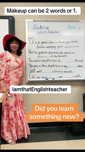 #makeup or #make up One word or two - it depends upon if it is a #noun, #verb or an #adjective Let us makeup this lesson #grammar #grammarlesson #grammarteacher