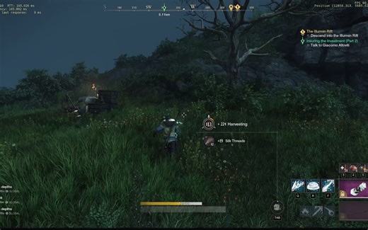 【老亚瑟】新世界Newworld织布四级麻silk fiber的高效采集路线