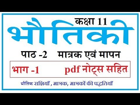 11th class Physics Chapter 2 Units and Measurement Part 1 Hindi Medium