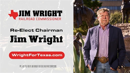 The Texas Railroad Commission matters, and it needs the right leadership. I ran for this office because I have the real-world energy experience to do the job. I’m running for re-election because I have the experience to keep doing it. As Chairman, I’ve focused on smart regulation, environmental responsibility, and protecting the Texas oil and gas jobs that keep our state thriving. Watch: | Jim Wright, Texas Railroad Commission