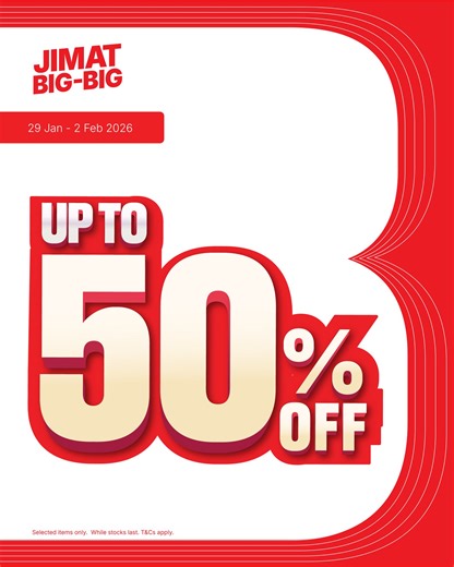 🎉 JIMAT BIG-BIG is BACK! 🎉 From 29 Jan - 2 Feb, enjoy exciting savings you don’t want to miss! 🛁💇‍♀️ 💥 Get up to 50% OFF on selected Hair, Bath, Skin, and Oral Care essentials from your favourite brands: ✨ Pantene, Dove, Lifebuoy, Darlie, Skintific, Sensodyne & more! 🛒 Stock up while deals last! 📍 Shop now at your nearest BIG Pharmacy NOW: 📍 https://bigpharmacy.com.my/pages/store-locator 💬 Tag your self-care buddy & don’t miss out on these BIG savings! #JimatBIGBIG #BIGPharmacy #SaveMor