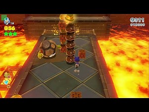 Super Mario 3D World - 4-Castle Lava Rock Lair - All Green Stars & Stamp 100% Gameplay Walkthrough