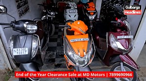 255K views · 2.9K reactions | End of the Year Clearance Sale at MD Motors, with second-hand two-wheelers starting at ₹20,000. near Avinash Petrol Pump on Gunj Road, Gulbarga. Contact: 7899690966 | Gulbarga Headlines | Facebook