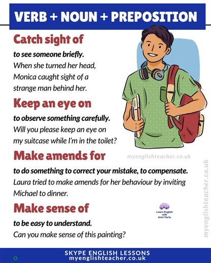 Follow the link to learn 20 verb noun preposition collocations https://myenglishteacher.co.uk/2024/07/21/verb-noun-preposition-collocations/ | Learn English with Antri Parto