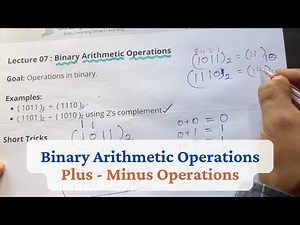 Lec 07 - Binary Arithmetic Operations in Number System - Explain with examples | CSE GYAN