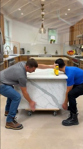 Raw Marble to Classic Waterfall Island | Full Build Timelapse