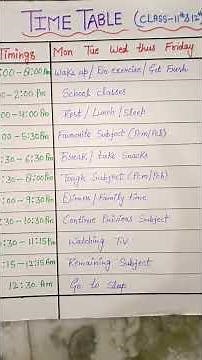 Making study time table for class 11 & 12 #timetable #topper #students#school#study#growth #science