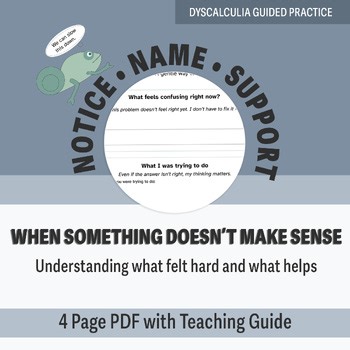 Dyscalculia Reflection Worksheet | Understanding Math Struggles & Support Needs