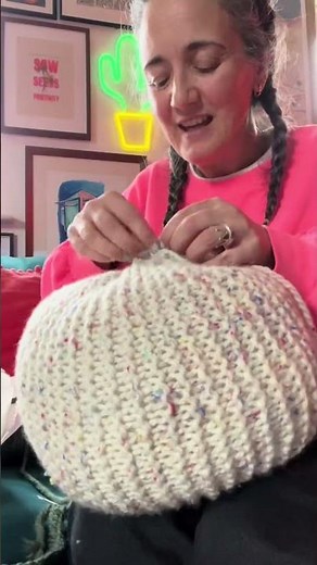 Knitted Pumpkin Tutorial Materials: * Chunky wool (1 ball) * Knitting needles * Pillow stuffing *