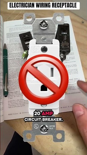 15A RECEPTACLE ON A 20A CIRCUIT BREAKER #electrician #receptacle #electricalwiring #wiring #neccode
