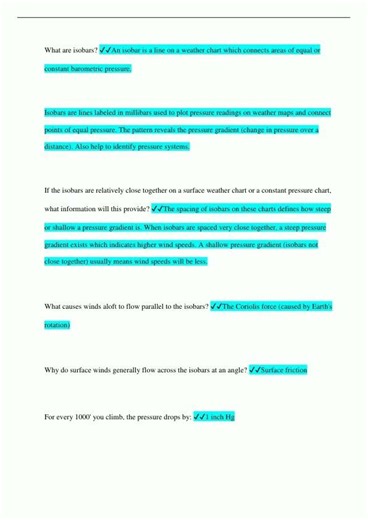 PPL Weather Questions and Answers Graded A1920