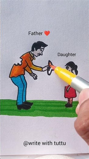 Father and daughter drawing ❤️
