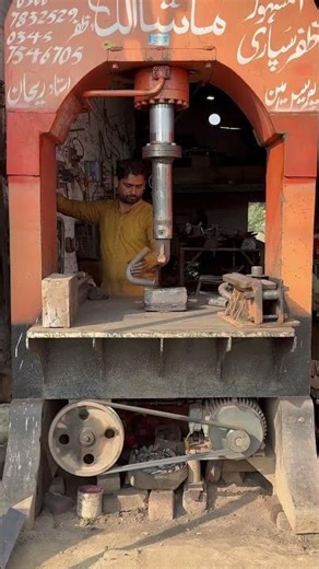 Thick Iron Rod Bending Into U Shape With Hydraulic Press Machine #ironrod #hydraulicpress