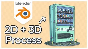 Creating a 2D/3D Vending Machine using Grease Pencil in Blender