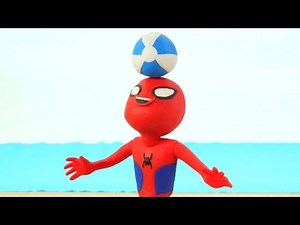 Spiderman Play Doh Cartoons w/ Frozen Elsa, Hulk & Superhero Babies Stop Motion Movies