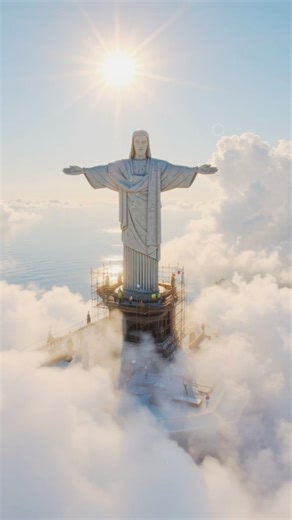 Building Christ the Redeemer: High Above the Clouds 🇧🇷☁️ #Shorts #riodejaneiro