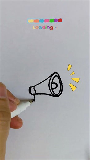 Turn the volume up !!!🔊Easy draw a Megaphone📣!!!