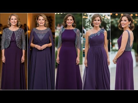 Elegant Eggplant Purple & Slate Gray Mother of the Bride Dresses for Sophisticated 2025 Weddings
