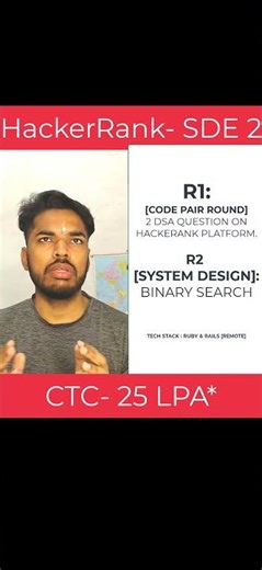 HackerRank Interview Experience - SDE 2