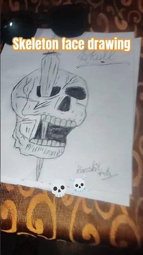 skeleton face drawing with sword 🗡️⚔️💀☠️☠️☠️