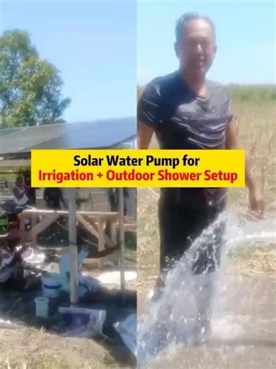 Solar Water Pump for Irrigation + Outdoor Shower Setup