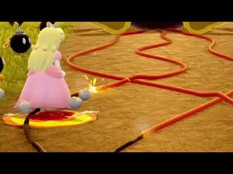 Daisy flattened - Super Mario Party Jamboree - Flattened girl