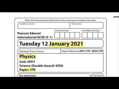 Physics Jan 2021 Paper 1PR| Edexcel International GCSE Physics | 2021| JAN | Free Science Papers