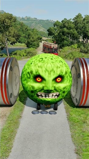 Long Colourful Capsule Buses vs Hydraulic Crush - BeamNG.drive