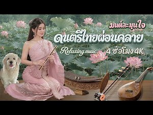 มนต์ละมุนใจ: Relaxing Thai music. romantic melodious soothing:4 hrs 4K: Flute, Xylophone, Lute, Erhu