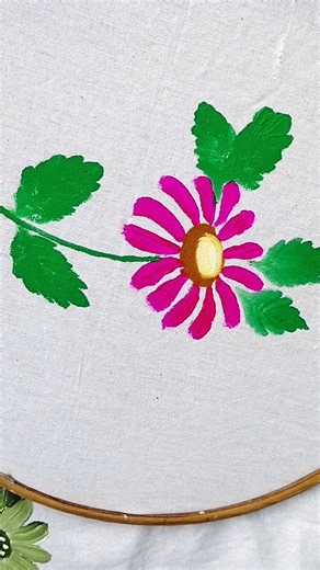 Beautiful Flower Fabric Painting Design | #shorts#art#trending#satisfiyng #viralshort#youtubeshorts