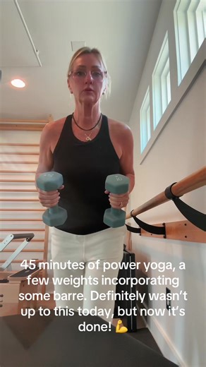 Sunday workout! #pushedthrough #yoga #weights