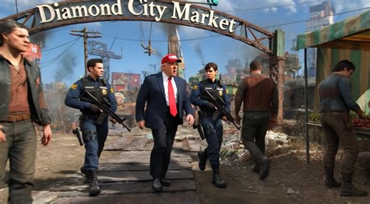 Enclave President visits Diamond City market 🇺🇸 #fallout #enclave #meme #ai