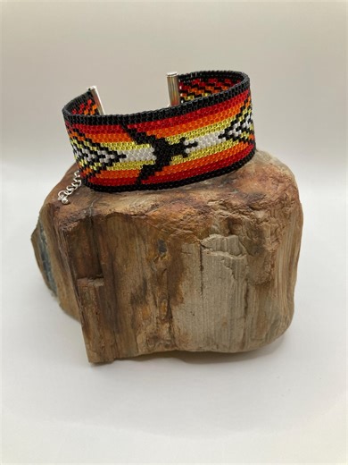 Native American Beaded Bracelet With Eagle Motif – Handmade by Cherokee Artist - Etsy