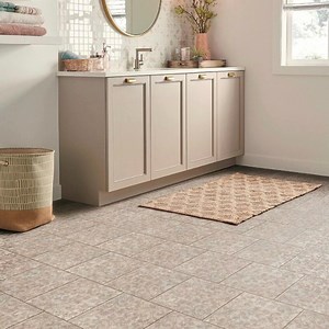 Add a little pattern to your bathroom oasis! #NationalHomeImprovementMonth | Armstrong Flooring