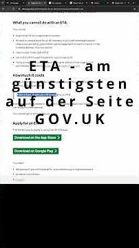 ETA Großbritannien - Achtung vor Abzocke durch dubiose Websites!