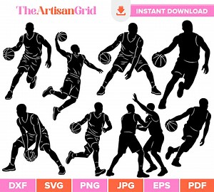 Basketball SVG Bundle, Sports Player Silhouette, Basketball Shirt SVG Clipart, Player Action, Sport Team Cut Files, Coach Gift - Etsy