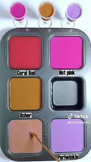 Mixing Hot Pink, Ocher, and Periwinkle Colors
