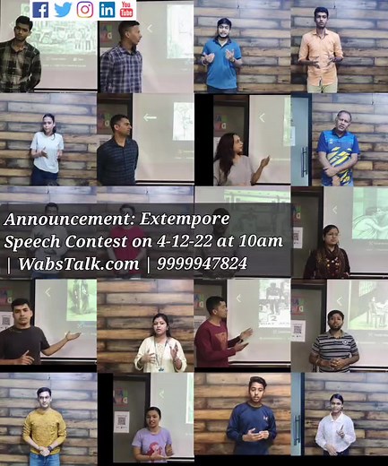 (Join: 9999947824) WABS TALK is proud to present the 'Extempore...