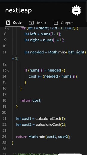 Convert Array to Maximum Peaks with Minimum Increments | DSA Interview Problem JavaScript