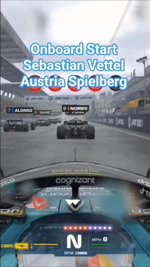 Sebastian Vettel onboard start Austrian Grand Prix, Spielberg